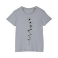 thumbnail image 1 of AJTQTH Floral Print T-shirt for Kids Boys Girls Unisex Short Sleeve Crewneck Tees Tops Shirts Blouses for Summer Casual Cotton Comfy Lightweight Outfits Clothes Gray 7 Years, 1 of 5