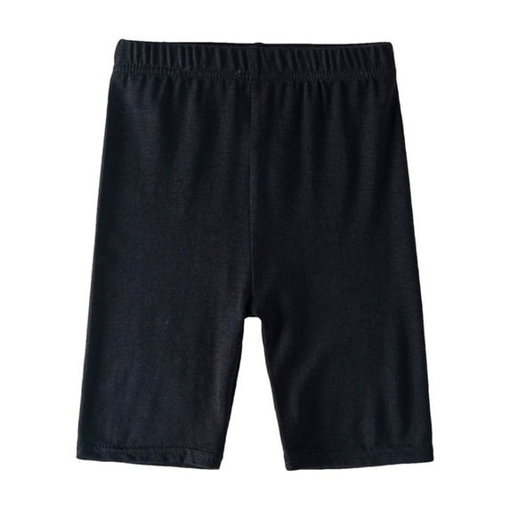 AJTQTH Girls Bike Shorts Toddler Kids Solid Color Basic Short Leggings Summer Breathable Yoga Dance Sport Shorts Under Dress Safety Short Pants Black 2 Years