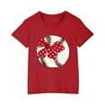 thumbnail image 1 of AJTQTH Girls Boys Tshirts Kids Summer Casual Lightweight Cotton Comfy Outfits Baseball Print Novelty Tees Short Sleeve Round Neck Tops Shirts Blouses Red 9 Years, 1 of 5