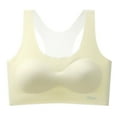 thumbnail image 1 of AJTQTH Girls Cute Solid Color Bras Youth Teens U-Neck Relaxed Fit Suspenders Bras Lightweight Breathable Underwear with Soft Comfy Invisable Pads Yellow 13 Years, 1 of 9