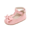 thumbnail image 1 of AJTQTH Girls Shoes Newborn Round Toe Breathable Shoes Breathable Cute Bows Casual Shoes Soft Rubber Soled Anti-Slip Walking Shoes for Toddler Pink 13, 1 of 9