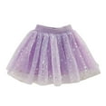 thumbnail image 1 of AJTQTH Girls Skirt Summer Cute Cartoon Sequins Short Skirt Mesh Layered Fluffy Skirt Summer Elastic Waist Princess Skirt for Holiday Party Outfits Purple 7 Years, 1 of 9