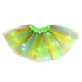 thumbnail image 1 of AJTQTH Girls Summer Skirt Elastic-Waisted Mesh Colorful Sparkly Short Skirts Layered Lightweight Comfy Stylish Mini Skirt for Street Party Green 3-9Years, 1 of 4