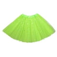 thumbnail image 1 of AJTQTH Girls Summer Skirt Elastic-Waisted Mesh Stars Sequins Glitter Short Skirts Layered Lightweight Comfy Stylish Mini Skirt for Street Party Green 3-9Years, 1 of 5