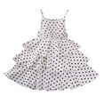 thumbnail image 1 of AJTQTH Girls Sundress Cute Polka Dots Gowns Halter Square Neck Sleeveless Frocks Ruffled Tiered Layered Princess Dress for Summer Holiday Party White 7 Years, 1 of 6