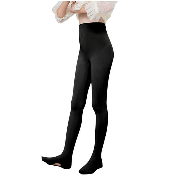 AJTQTH Girls Tights Cotton Lightweight Skinny Stretchy Cute Solid Color Kids Teens Pantyhose High-Waisted Yoga Dancing Ballet Stockings Black 11-12 Years