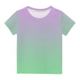 thumbnail image 1 of AJTQTH Gradient Color Tshirts for Kids Summer Novelty Designed Shirts Short-Sleeved Round Neck Tops Comfy Casual Tees Lightweight Clothes Blouses Girls Boys Outfits Multicolor#04 3-4 Years, 1 of 2