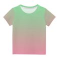 thumbnail image 1 of AJTQTH Gradient Color Tshirts for Kids Summer Novelty Designed Shirts Short-Sleeved Round Neck Tops Comfy Casual Tees Lightweight Clothes Blouses Girls Boys Outfits Multicolor#02 13-14 Years, 1 of 2