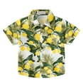 thumbnail image 1 of AJTQTH Hawaiian Shirts for Toddler Boys Kids Summer Beach Cartoon Print Short Sleeve Tshirts Button Down Blouses Tees Tops with Pockets Yellow#03 7 Years, 1 of 6