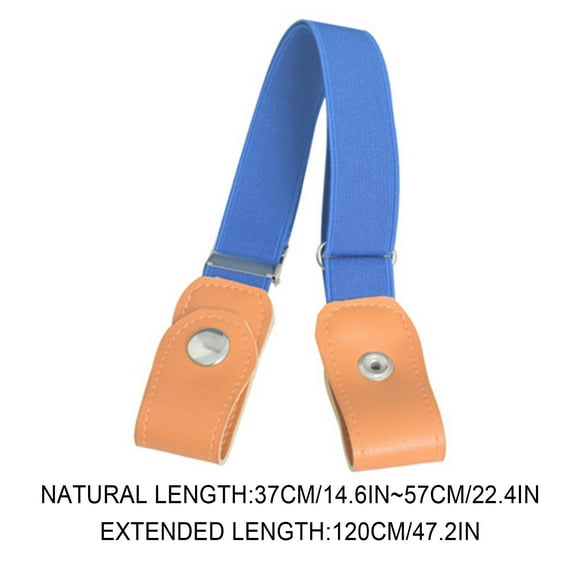 AJTQTH Kids Buckle-less Belt Invisable Waistline Adjustable Lightweight Elastic Stylish Belt Girls Boys Unisex PU Leather Waist Belt Blue One Size
