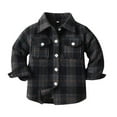 thumbnail image 1 of AJTQTH Kids Flannel Clothes Cute Plaid Warm Shirt Jackets Toddler Long Sleeved Button Down Shirts Blouses Cotton Thicken Casual Outerwear for Winter and Fall Black#01 2-3 Years, 1 of 9