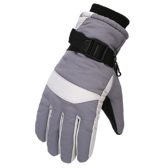 AJTQTH Kids Hiking Gloves Thick Inner-Fleece Warm Gloves Windproof and Waterproof Anti-Slip Long Gloves for Winter Fall Snow Riding Skiing Dark Gray Free Size