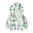 thumbnail image 1 of AJTQTH Kids Jacket Spring and Fall Long Sleeve Hooded Jackets Girls Boys Cute Animal Print Zipper Coat with Pockets Green 7 Years, 1 of 1