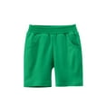 thumbnail image 1 of AJTQTH Kids Shorts Elastic-Waisted Solid Color Cotton Straight Short Pants Trunks Girls Boys Unisex Summer Casual Breathable Comfy Clothes Outfits Green 4 Years, 1 of 3