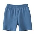 thumbnail image 1 of AJTQTH Kids Shorts Summer Casual Elastic Waist Solid Color Straight Cotton Knee Length Pants Girls Boys Unisex Breathable Trunks for Sport Beach Blue 1 Years, 1 of 3