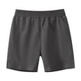 thumbnail image 1 of AJTQTH Kids Shorts Summer Casual Elastic Waist Solid Color Straight Cotton Knee Length Pants Girls Boys Unisex Breathable Trunks for Sport Beach Dark Gray 4 Years, 1 of 3