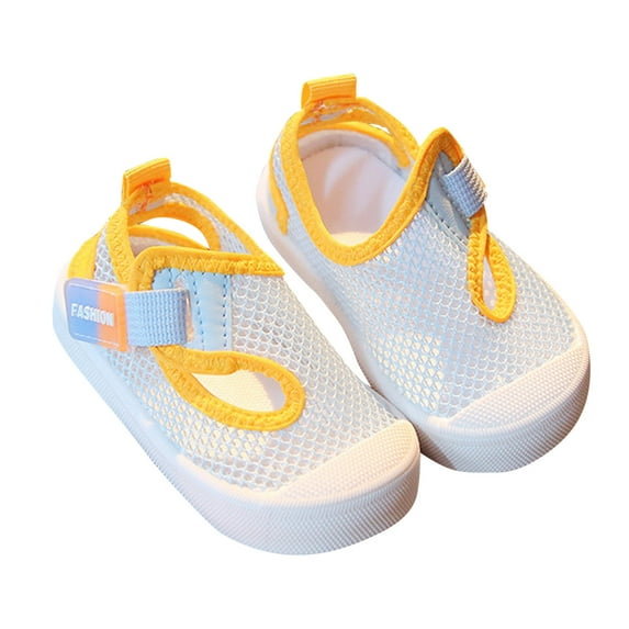 AJTQTH Kids Sneakers Toddler Boys Girls Mesh Breathable Sport Shoes Novelty Velcro Hollow-Out Walking Shoes Thicken Soft Soled Arch Support Running Shoes Sky Blue 15