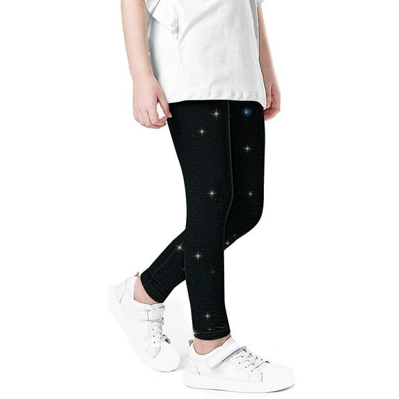 AJTQTH Kids 3D Print Leggings Boys Girls Tie-Dye Gradient Color Stretchy Ankle Slim Tights Workout Yoga Pants Black#02 7 Years
