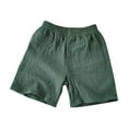 thumbnail image 1 of AJTQTH Kids Summer Shorts Boys Girls Summer Solid Color Elastic-Waisted Cotton and Linen Soft Comfortable Fit Short Pants Cotton Homewear Green 1 Year, 1 of 3