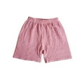 thumbnail image 1 of AJTQTH Kids Summer Shorts Boys Girls Summer Solid Color Elastic-Waisted Cotton and Linen Soft Comfortable Fit Short Pants Cotton Homewear Pink 4 Years, 1 of 3