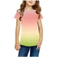 thumbnail image 1 of AJTQTH Kids Summer T-Shirts Cute Little Boys Girls Short Sleeve Tie Dye Gradient Print Holiday Gift Tees Shirt Loose Regular Fit Cotton Basic Tshirt Tops Watermelon Red 11-12 Years, 1 of 3