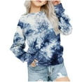 thumbnail image 1 of AJTQTH Kids Sweatshirts Girls Toddler Stylish Colorblocked Ombre Printed Sweaters Crewneck Long Sleeve Pullover Oversized Outfits for Winter and Fall Blue 1-2 Years, 1 of 5