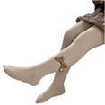 thumbnail image 1 of AJTQTH Kids WInter Leggings Girls Fleece Lined Cable Knit Pantyhose Strectchy Tights with Bows Accessories Cute Long Stockings for Full Coverage Warm Clothes Khaki M, 1 of 5