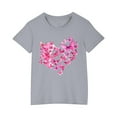 thumbnail image 1 of AJTQTH Love Print T-shirts for Kids Girls Boys Summer Cotton Butterfly Pattern Short Sleeve Tops Round Neck Tees Shirts Blouses Gray 5 Years, 1 of 5