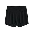 thumbnail image 1 of AJTQTH Maternity Shorts for Women Belly Support Comfort Waistband Solid Color Oversized Stretchy Ruffles Pregnancy Shorts Black M, 1 of 3