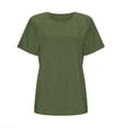thumbnail image 1 of AJTQTH Nursing Blouses for Women Round Neck Short-Sleeved Tunic Tees Solid Color Tshirts Summer Casual Lightweight Tops Shirts Loose Maternity Clothes Outfits Army Green S, 1 of 5