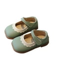 thumbnail image 1 of AJTQTH Sandals for Girls Faux Leather Cute Colorblocked Shoes with Velcro Layered Solid Color Walking Shoes Soft Soled Low-Heel Summer Casual Non-Slip Shoes Green 2 Y, 1 of 3