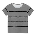 thumbnail image 1 of AJTQTH Shirts for Kids Short-Sleeved Striped Graphic T-Shirt Round Neck Tops Tees Girls Boys Summer Comfy Lightweight Clothes Outfits Gray 7 Years, 1 of 5