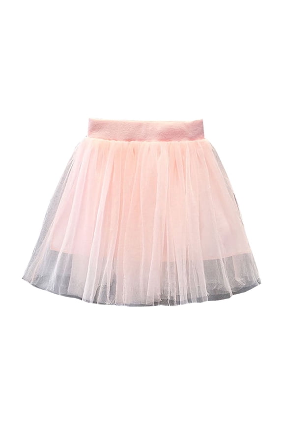Short Skirt for Girls Slim Waist Mesh Layered Fluffy Skirt Summer Casual Princess Skirt Holiday Party Home Outdoor Stylish Outfits Pink 7 Years