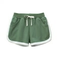 thumbnail image 1 of AJTQTH Shorts for Girls Baby Toddler Kids Pants Drawstring Colorblocked Running Shorts Cute Loose Fit Cotton Comfy Outfits Summer Lightweight Clothes for Sport Beach Green 5Y, 1 of 3