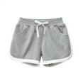 thumbnail image 1 of AJTQTH Shorts for Girls Baby Toddler Kids Pants Drawstring Colorblocked Running Shorts Cute Loose Fit Cotton Comfy Outfits Summer Lightweight Clothes for Sport Beach Gray 4Y, 1 of 3