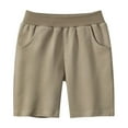 thumbnail image 1 of AJTQTH Shorts for Kids Elastic Band Solid Color Cotton Straight Short Pants Girls Boys Unisex Summer Casual Breathable Sport Shorts Beach Trunks Khaki 1 Years, 1 of 3