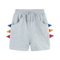 thumbnail image 1 of AJTQTH Shorts for Kids Girls Boys Summer Casual Solid Pants with Side Colorful Patchwork Comfort-Waisted Drawstring Trunks with Pockets Clothes Outfits Gray 2 Years, 1 of 7