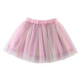 thumbnail image 1 of AJTQTH Skirt for Girls Elastic-Waisted Solid Color Mesh Short Skirts Summer Kids Layered Lightweight Stylish Mini Skirt Comfy Clothes for Street Party School Pink 9-10Years, 1 of 4