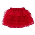 thumbnail image 1 of AJTQTH Skirt for Girls Summer Elastic-Waisted Solid Color Mesh Short Skirts Layered Lightweight Comfy Cute Mini Skirt for Home Street School Party Red 5-6Years, 1 of 4