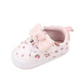 thumbnail image 1 of AJTQTH Sneakers for Toddler Cute Cartoon Printed Walking Shoes Bowknot Decorated Laceup Shoes for Girls Boys Unisex Thick Soled Non-Slip Summer Casual Sport Shoes Pink 6-8 Months, 1 of 5