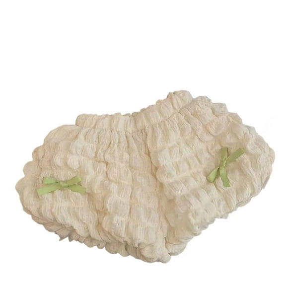 AJTQTH Summer Casual Shorts for Girls for Girls Toddler Kids Elastic-Waisted Waffle Knit Puffy Short Pants Lightweight Comfy Clothes Outfits for Party Outdoor Green 4Y