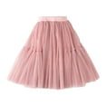 thumbnail image 1 of AJTQTH Summer Skirt for Girls Solid Color Mesh Layered Ruffles Midi Skirt Casual Comfy Relaxed Fit Loose Clothes for Beach Holiday Outdoor Home School Pink 3Y, 1 of 5