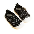 thumbnail image 1 of AJTQTH Summer Sport Shoes for Baby Kids Toddler Unisex Soft Sole Casual Shoes Slip-Resistant Running Shoes Breathable Mesh Sneakers Slip-On Walking Shoes with Hook&Loop Black 6 Months, 1 of 3