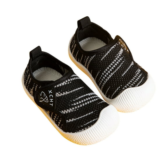 AJTQTH Summer Sport Shoes for Baby Kids Toddler Unisex Soft Sole Casual Shoes Slip-Resistant Running Shoes Breathable Mesh Sneakers Slip-On Walking Shoes with Hook&Loop Black 3 Years