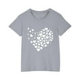 thumbnail image 1 of AJTQTH T-shirt for Kids Boys Girls Love Print Tees Unisex Short Sleeve Tops Crewneck Shirts Blouses for Summer Soft Relaxed Fit Cotton Clothes Gray 9 Years, 1 of 5