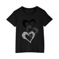 thumbnail image 1 of AJTQTH T-shirts for Kids Girls Boys Loves Print Tees Comfy Cotton Clothes Cute Short Sleeve Crewneck Tops Shirts Blouses for Summer Lightweight Clothes Black 5 Years, 1 of 5