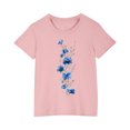thumbnail image 1 of AJTQTH Tees for Girls Boys Kids Summer Cotton Loose Fit Clothes Outfits Unisex Cute Floral Print Tshirts Short Sleeve Round Neck Tops Shirts Blouses Pink 9 Years, 1 of 5