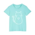 thumbnail image 1 of AJTQTH Tees for Kids Boys Girls Cute Cartoon Print Short Sleeve Round Neck Tshirts Tops Shirts Blouses Summer Casual Lightweight Cotton Comfy Clothes Outfits Blue 3 Years, 1 of 5