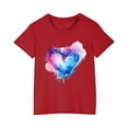 thumbnail image 1 of AJTQTH Tie-Dye Tees for Kids Girls Boys Summer Comfy Cotton Clothes Cute Colorful Love Pattern Tshirts Short Sleeve Tops Round Neck Shirts Blouses Red 3 Years, 1 of 5