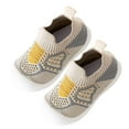 thumbnail image 1 of AJTQTH Toddler Baby Knitted Mesh Indoor Floor Sneakers Non-slip Breathable Sweat Walking Shoes Slip On Soft Soled Shoes for Infant First Walkers Khaki 16, 1 of 4